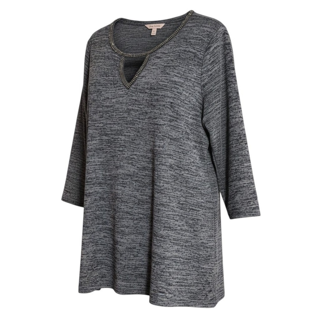Juicy Couture Womens XL Grey Space Dye Relaxed Modern Y2K Top